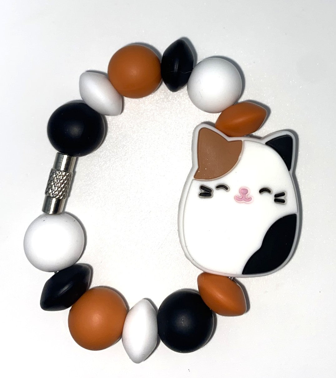 Squish Calico Cat Stanley Tumbler Cup Handle Charm