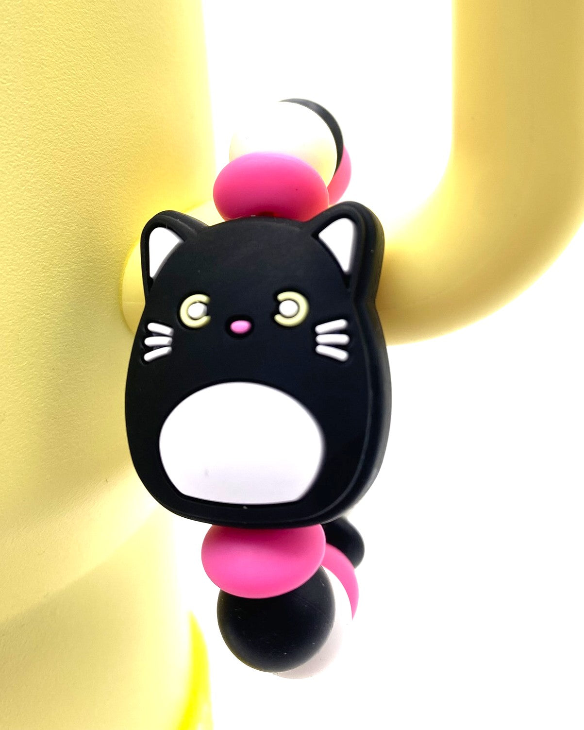 Squish Black & White Cat Stanley Tumbler Cup Handle Charm