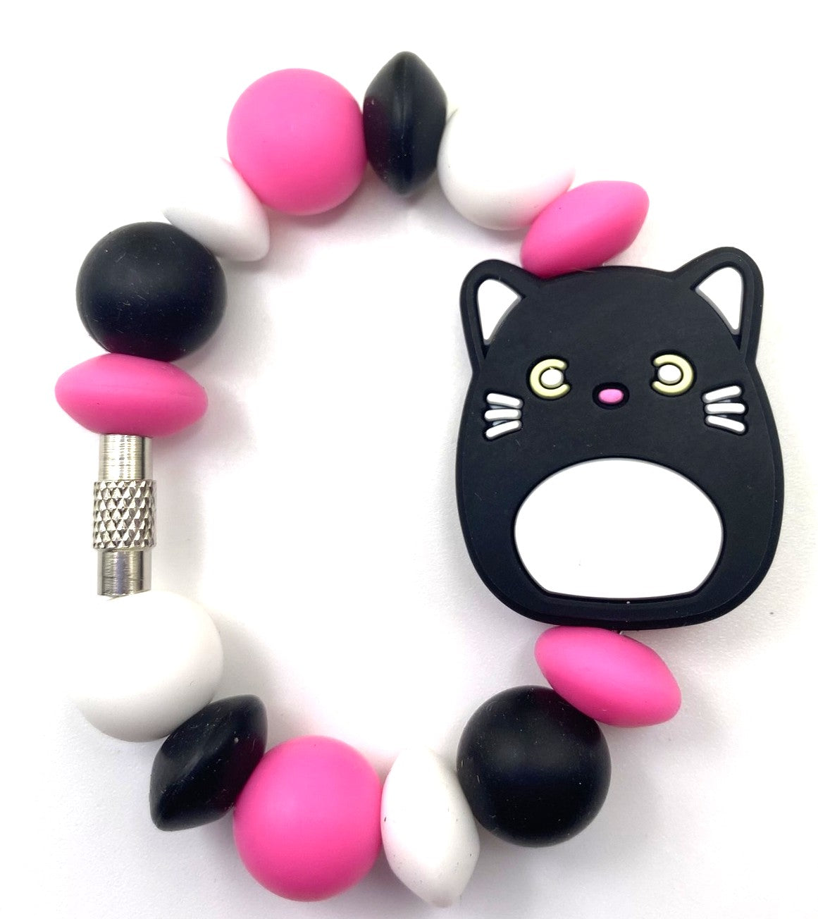 Squish Black & White Cat Stanley Tumbler Cup Handle Charm