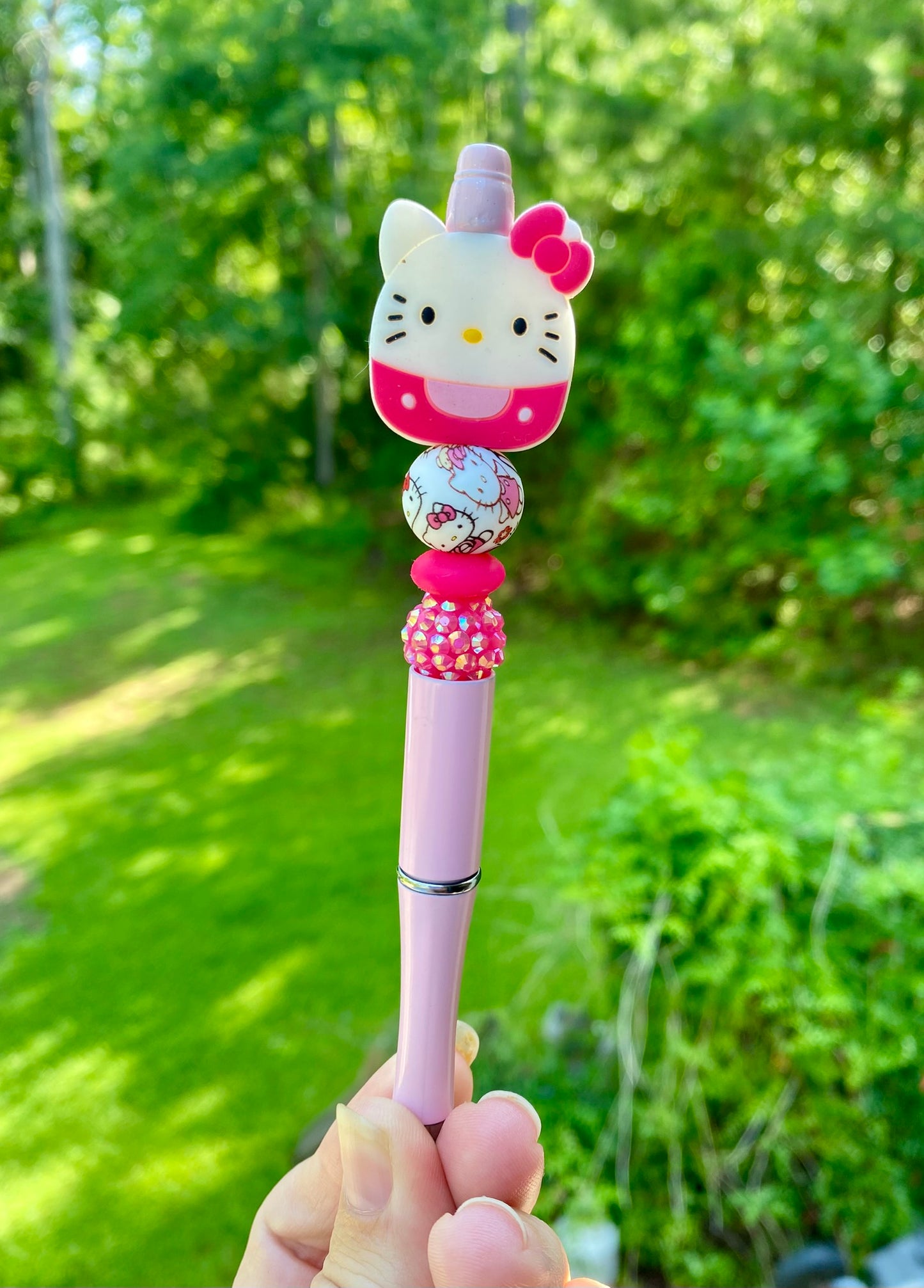 Cute Kitty Squish Beaded Pen