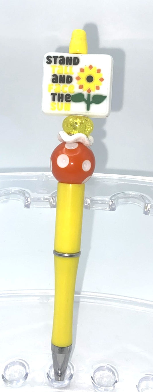 Stand Tall & Face The Sun Sunflower Beaded Pen