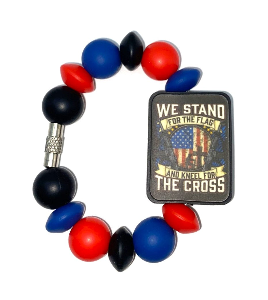 We Stand For The Flag And Kneel For The Cross Stanley Tumbler Cup Handle Charm