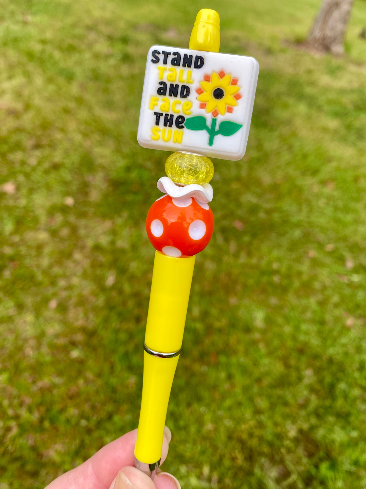 Stand Tall & Face The Sun Sunflower Beaded Pen