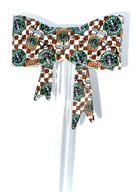 Star Coffee Queen Bow Straw Topper