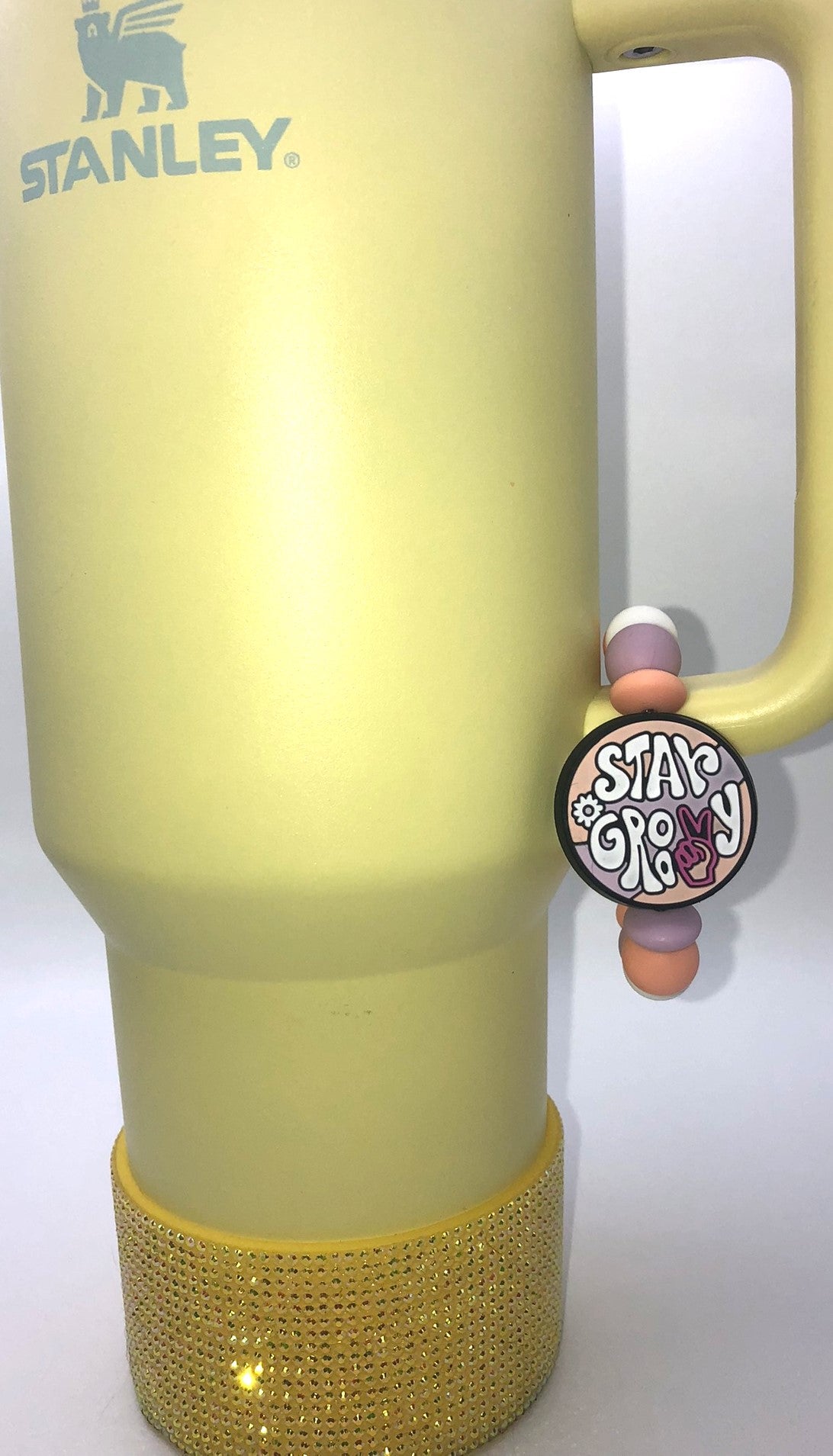 Stay Groovy Peace Round Stanley Tumbler Cup Handle Charm