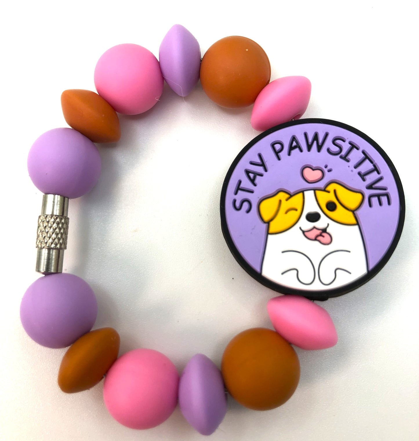 Stay Pawsitive Dog Round Stanley Tumbler Cup Handle Charm