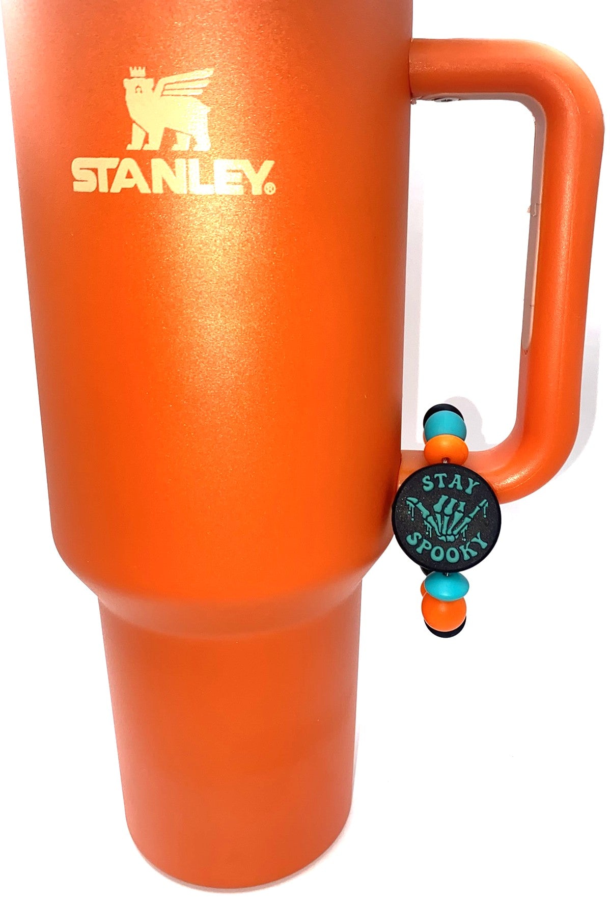 Stay Spooky Teal Skellie Hand Stanley Tumbler Cup Handle Charm
