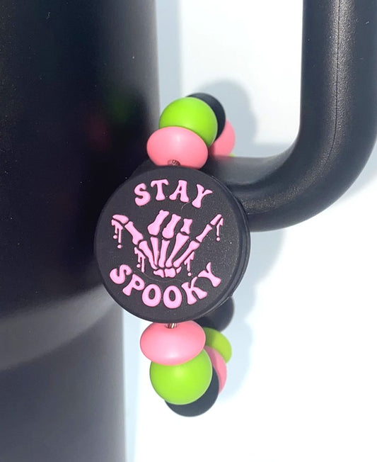 Stay Spooky Pink Skellie Hand Stanley Tumbler Cup Handle Charm