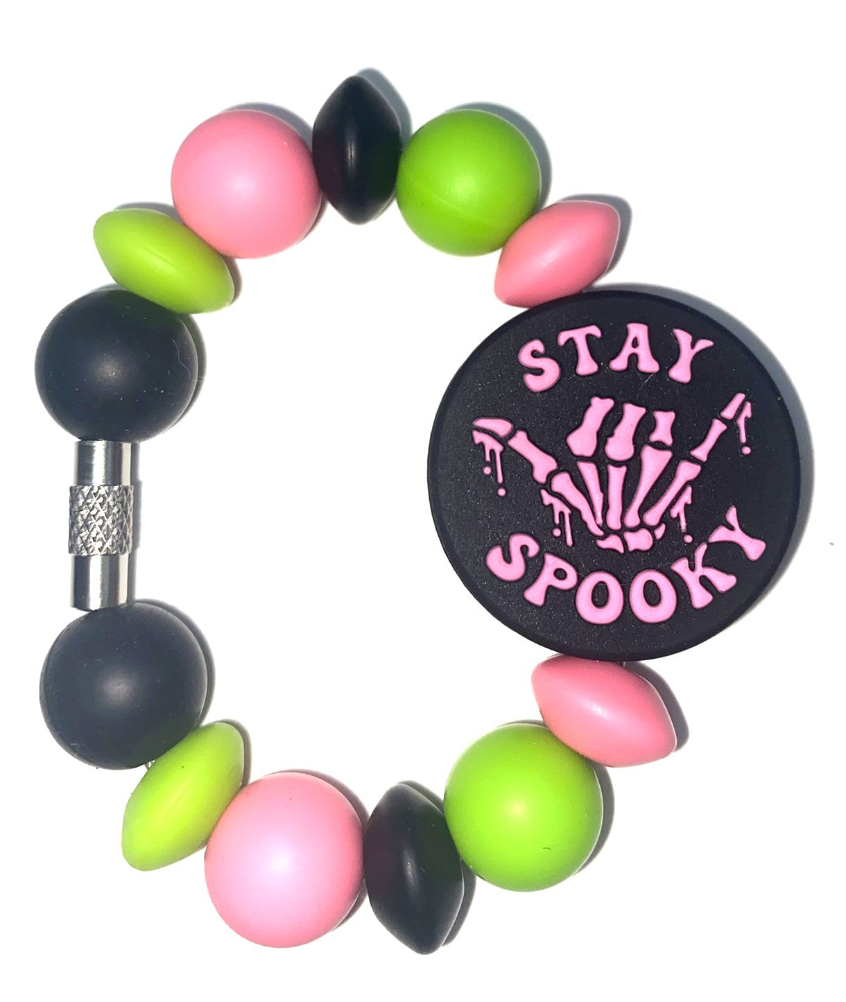 Stay Spooky Pink Skellie Hand Stanley Tumbler Cup Handle Charm