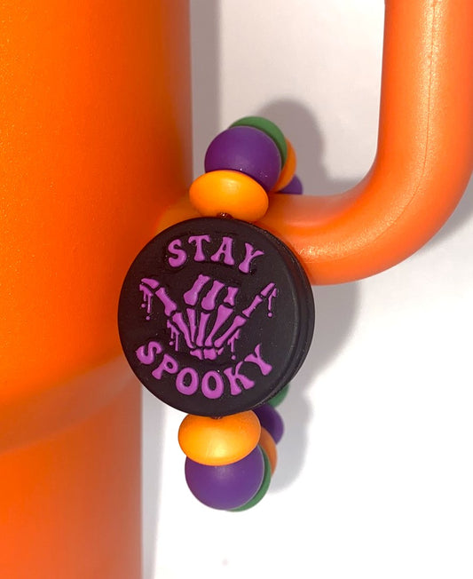 Stay Spooky Purple Skellie Hand Stanley Tumbler Cup Handle Charm