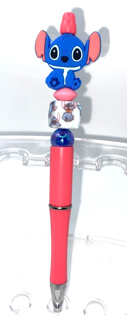 Blue Alien Beaded Pen