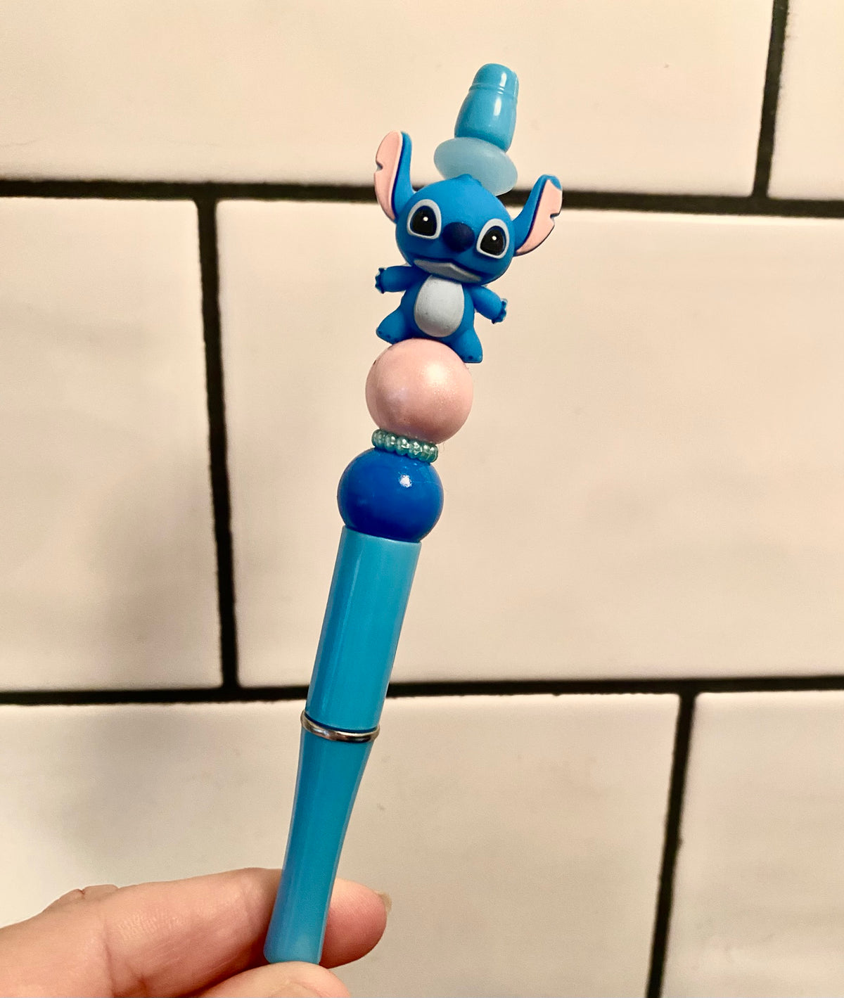 Blue Alien 3D Beaded Pen