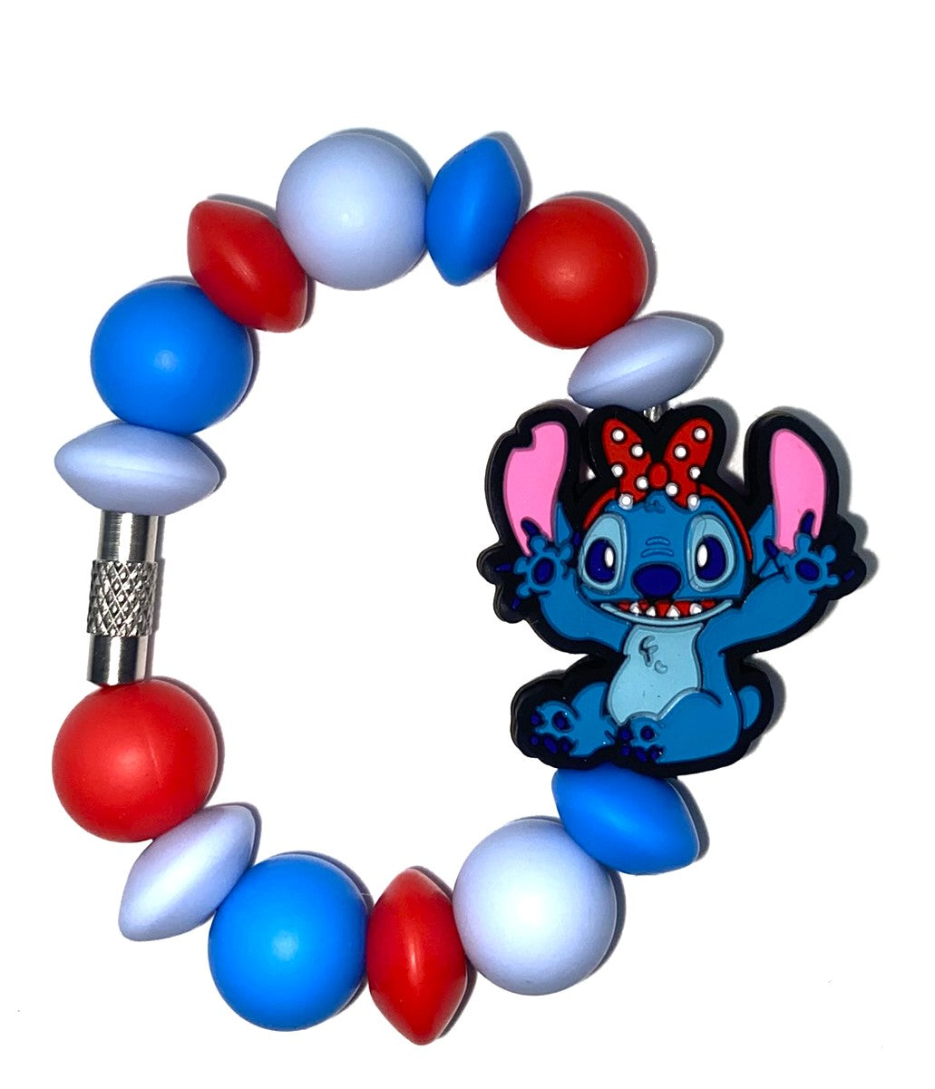 Blue Alien w/Red Bandana Bow Stanley Tumbler Cup Handle Charm