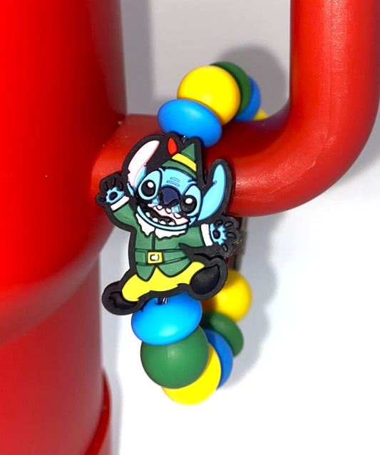 Blue Alien Elf Buddy Christmas Stanley Tumbler Cup Handle Charm