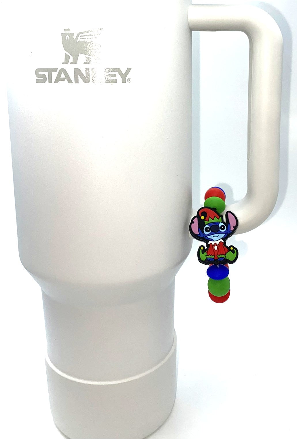 Blue Alien Santa's Helper Elf Christmas Stanley Tumbler Cup Handle Charm