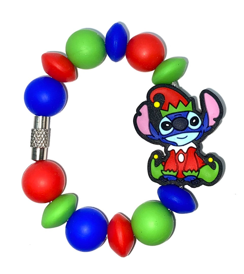 Blue Alien Santa's Helper Elf Christmas Stanley Tumbler Cup Handle Charm