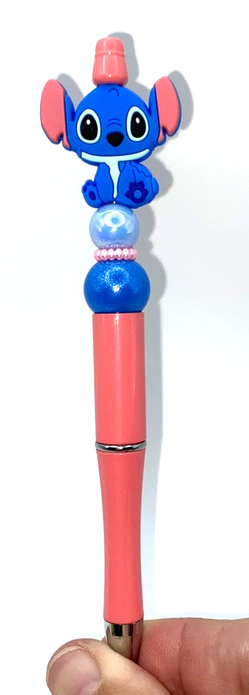 Blue Alien Beaded Pen