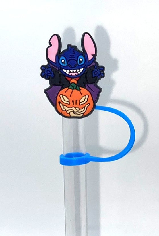 Blue Alien Halloween Straw Topper