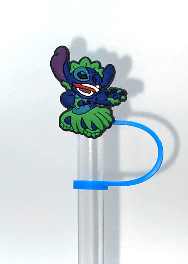 Blue Alien Hula Grass Skirt Straw Topper