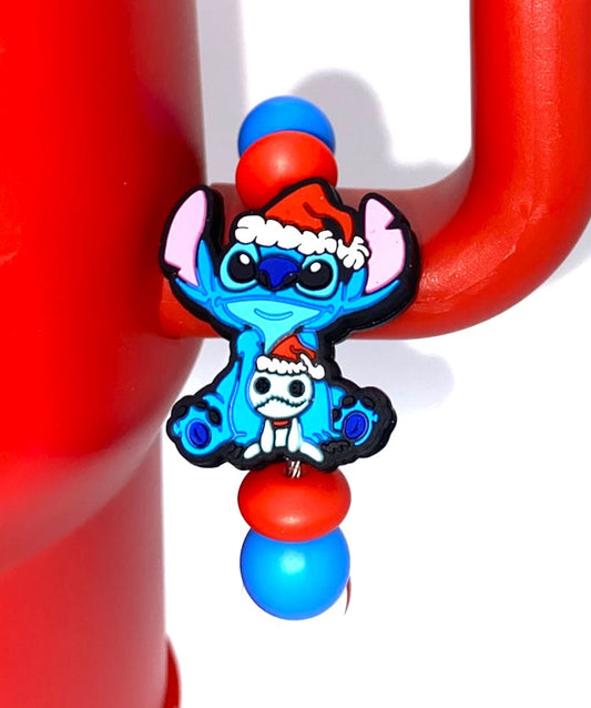 Blue Alien Santa Christmas Stanley Tumbler Cup Handle Charm