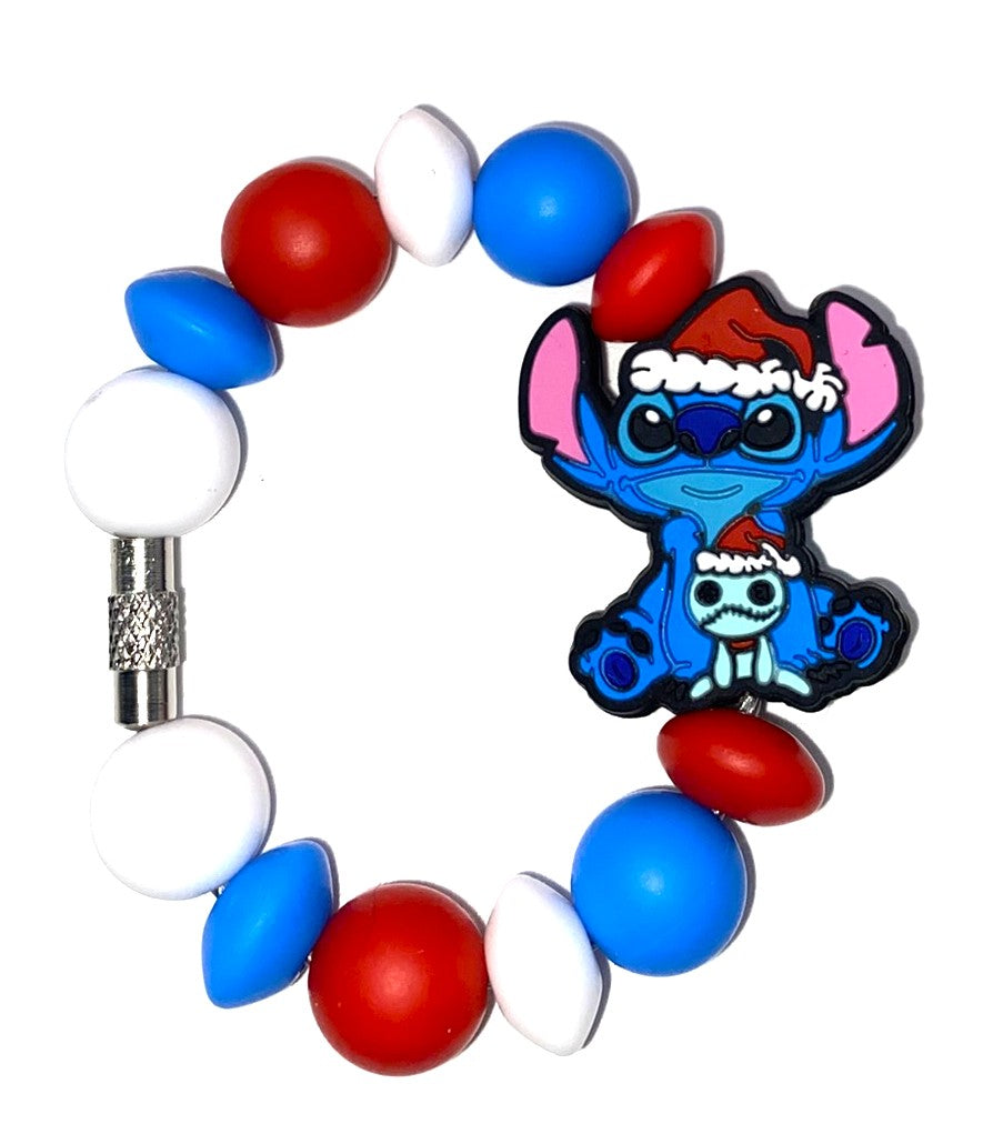 Blue Alien Santa Christmas Stanley Tumbler Cup Handle Charm