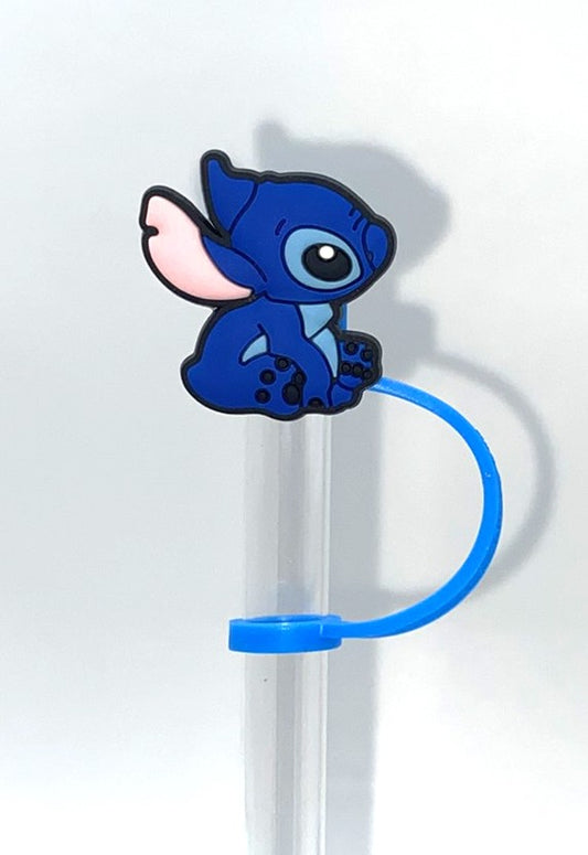 Blue Alien Sitting Straw Topper