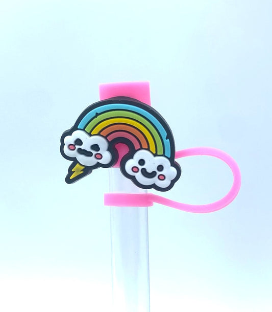 Rainbow w/Stormy Clouds Straw Topper