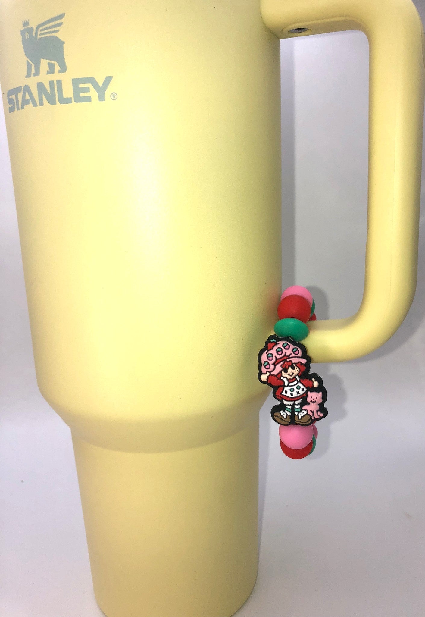 Strawberry Doll w/Cat 1980's Retro Stanley Tumbler Cup Handle Charm