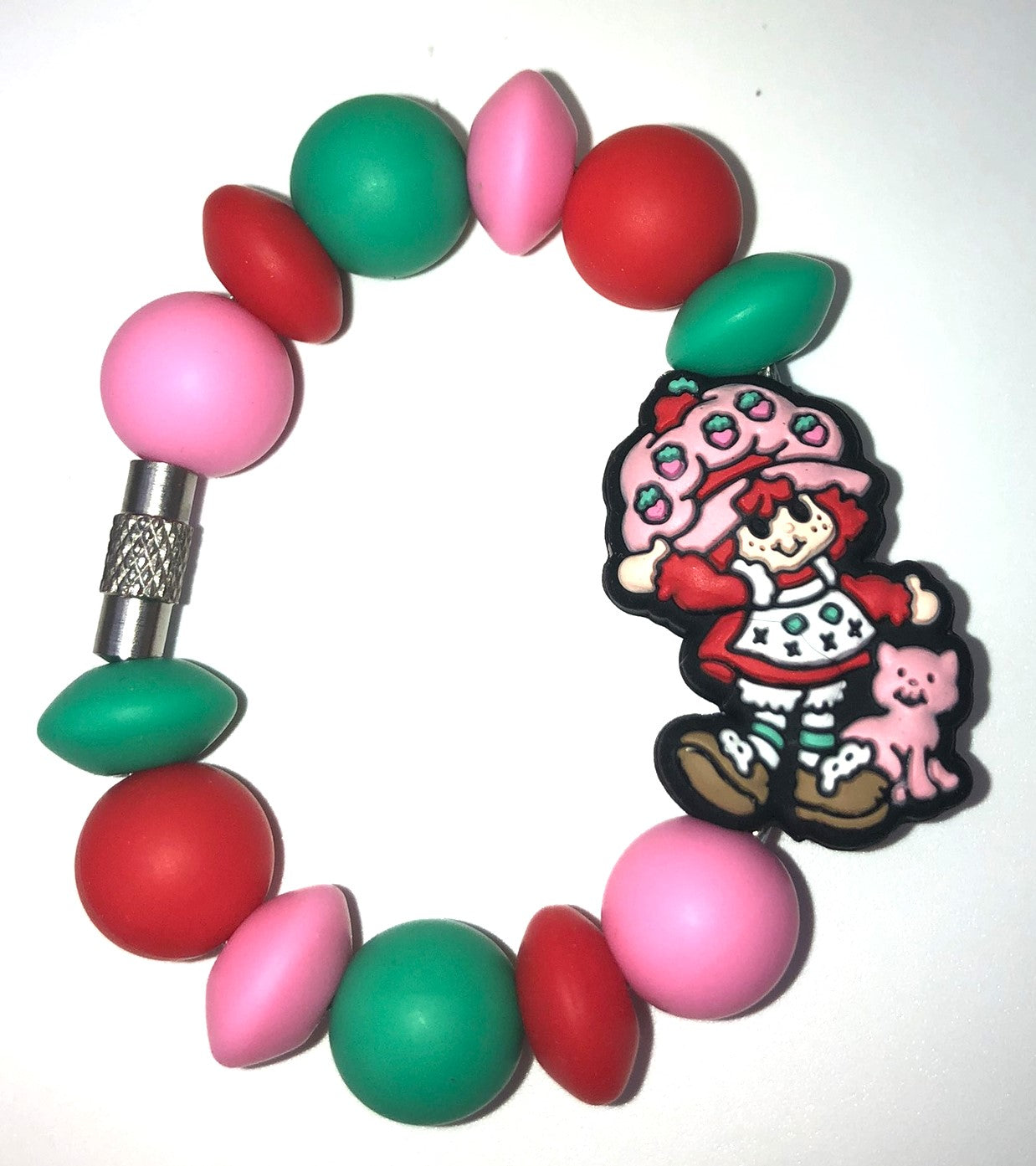 Strawberry Doll w/Cat 1980's Retro Stanley Tumbler Cup Handle Charm