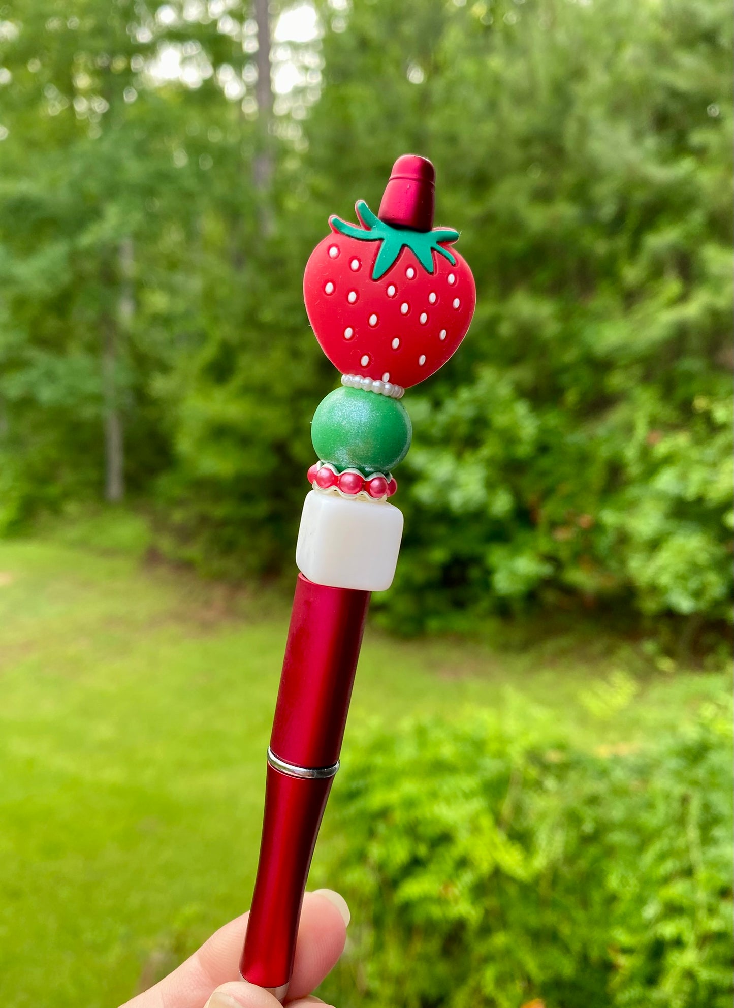 Strawberry 3D Beaded Pen