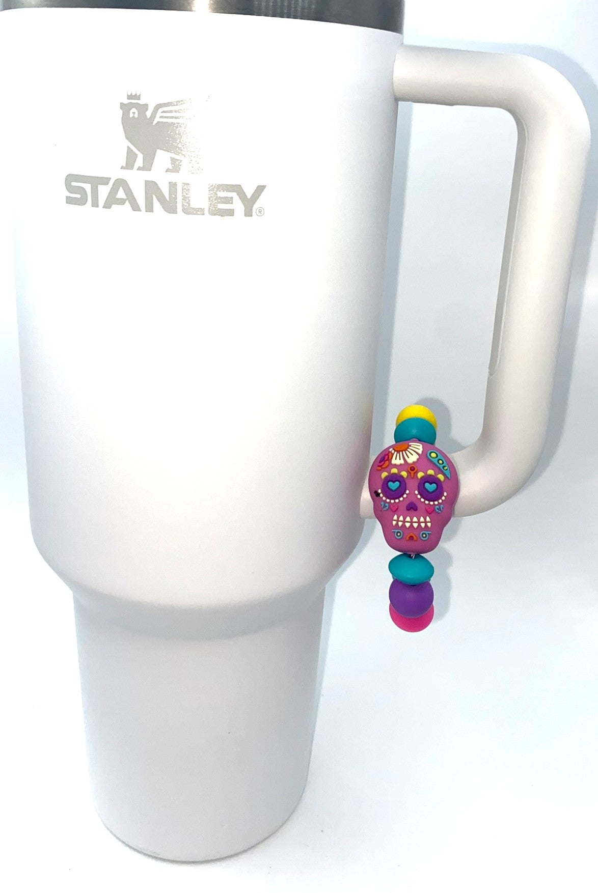 Sugar Skull Pink 3D Stanley Tumbler Cup Handle Charm