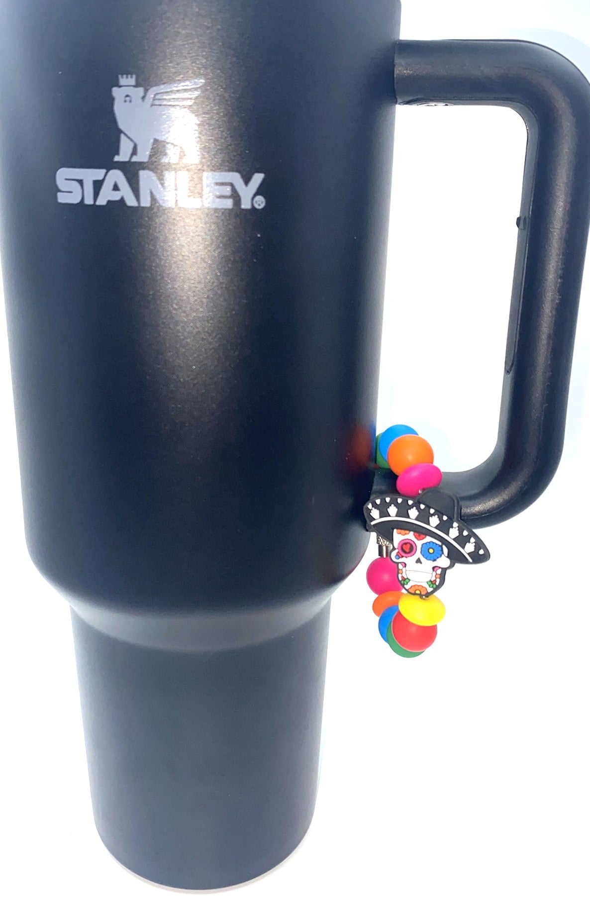 Sugar Skull Wearing Sombrero Stanley Tumbler Cup Handle Charm