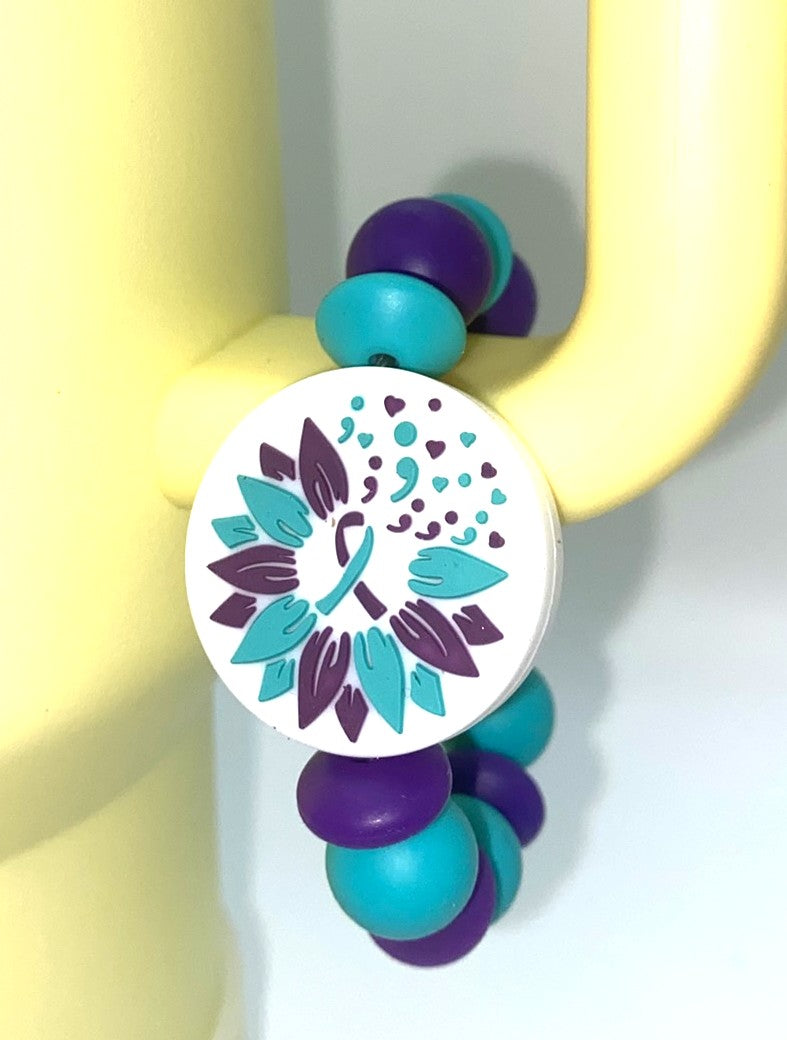 Suicide Awareness Ribbon Stanley Tumbler Cup Handle Charm