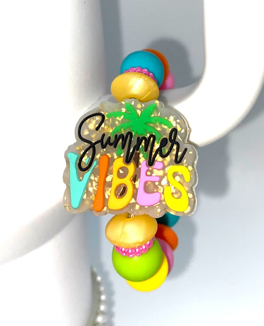 Summer Vibes Glitter Stanley Tumbler Cup Handle Charm