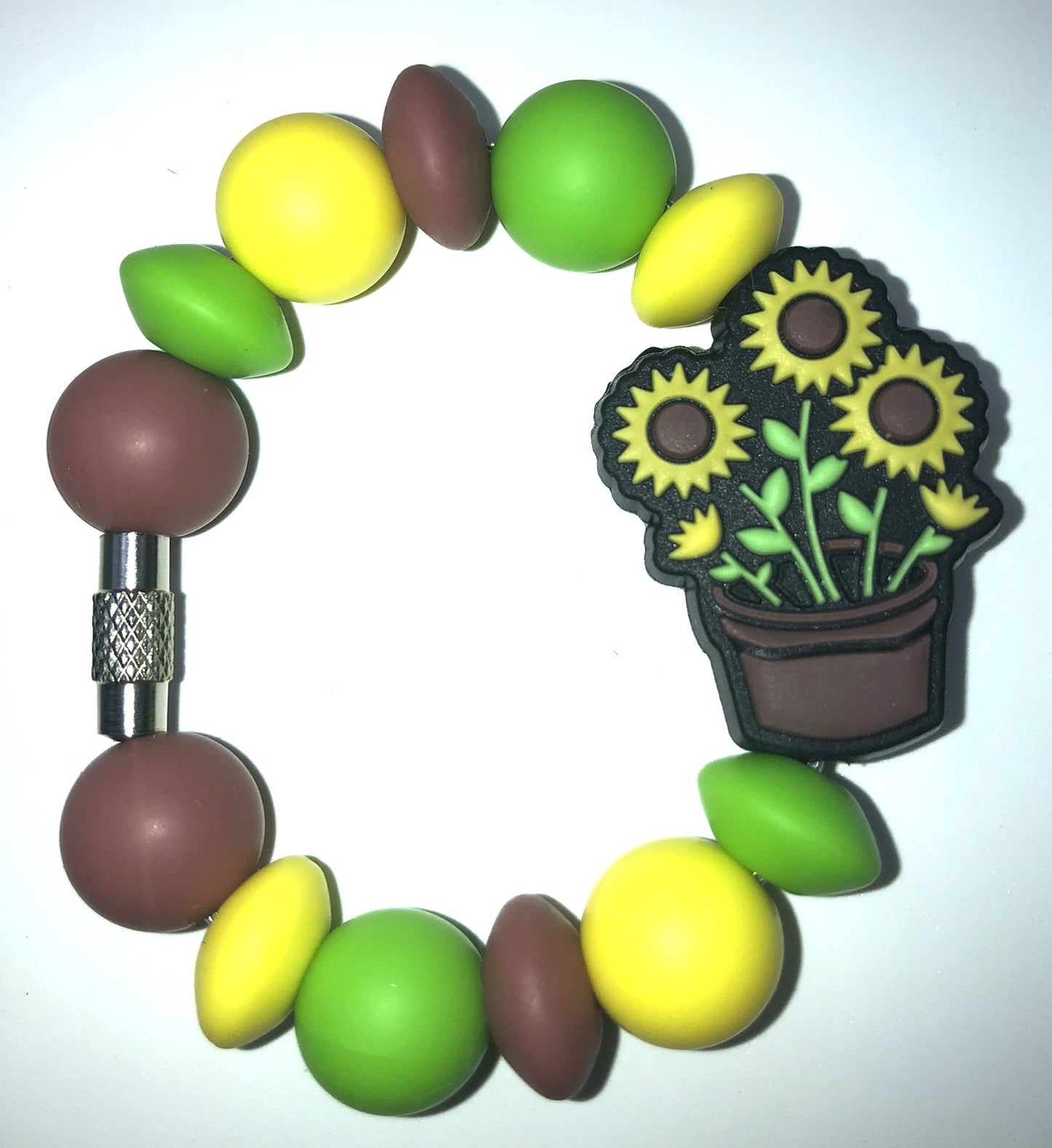 Yellow Sunflower Bouquet In Pot Stanley Tumbler Cup handle Charm