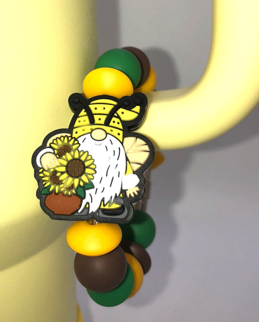 Sunflower Gnome Stanley Tumbler Cup handle Charm