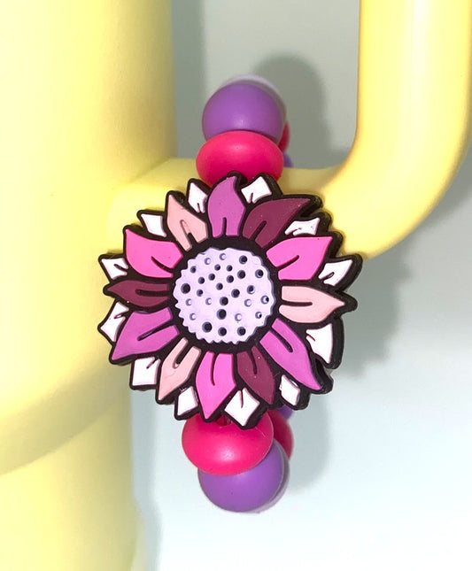 Pink & Purple Western Sunflower Stanley Tumbler Cup Handle Charm