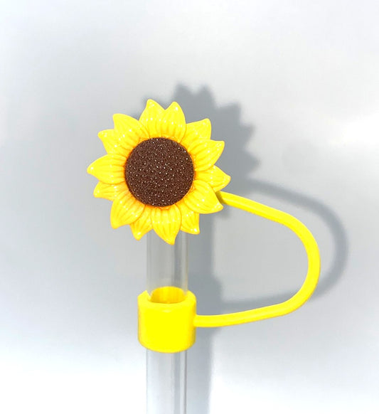 Sunflower Resin Straw Topper
