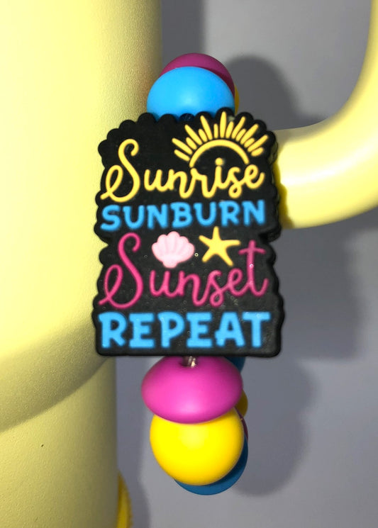 Sunrise Sunburn Sunset Repeat Stanley Tumbler Cup Handle Charm