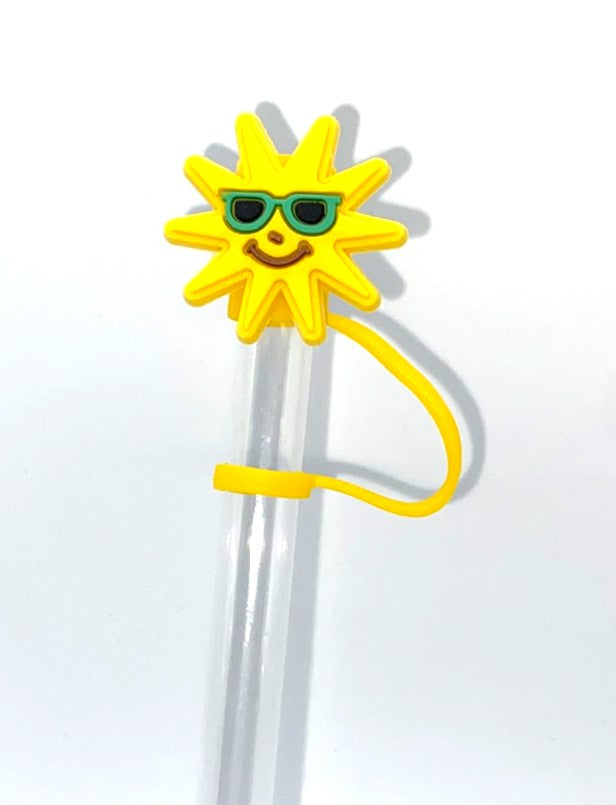 Sun w/Sunglasses Summer Stanley Tumbler Cup Straw Topper