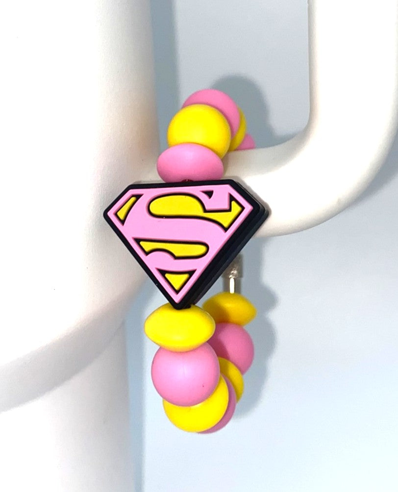 Super Teenage Girl Super Hero Symbol Logo Stanley Tumbler Cup Handle Charm
