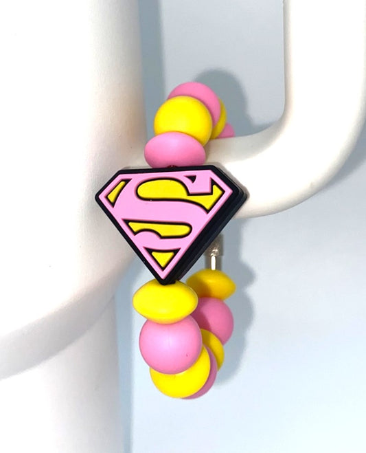 Super Teenage Girl Super Hero Symbol Logo Stanley Tumbler Cup Handle Charm