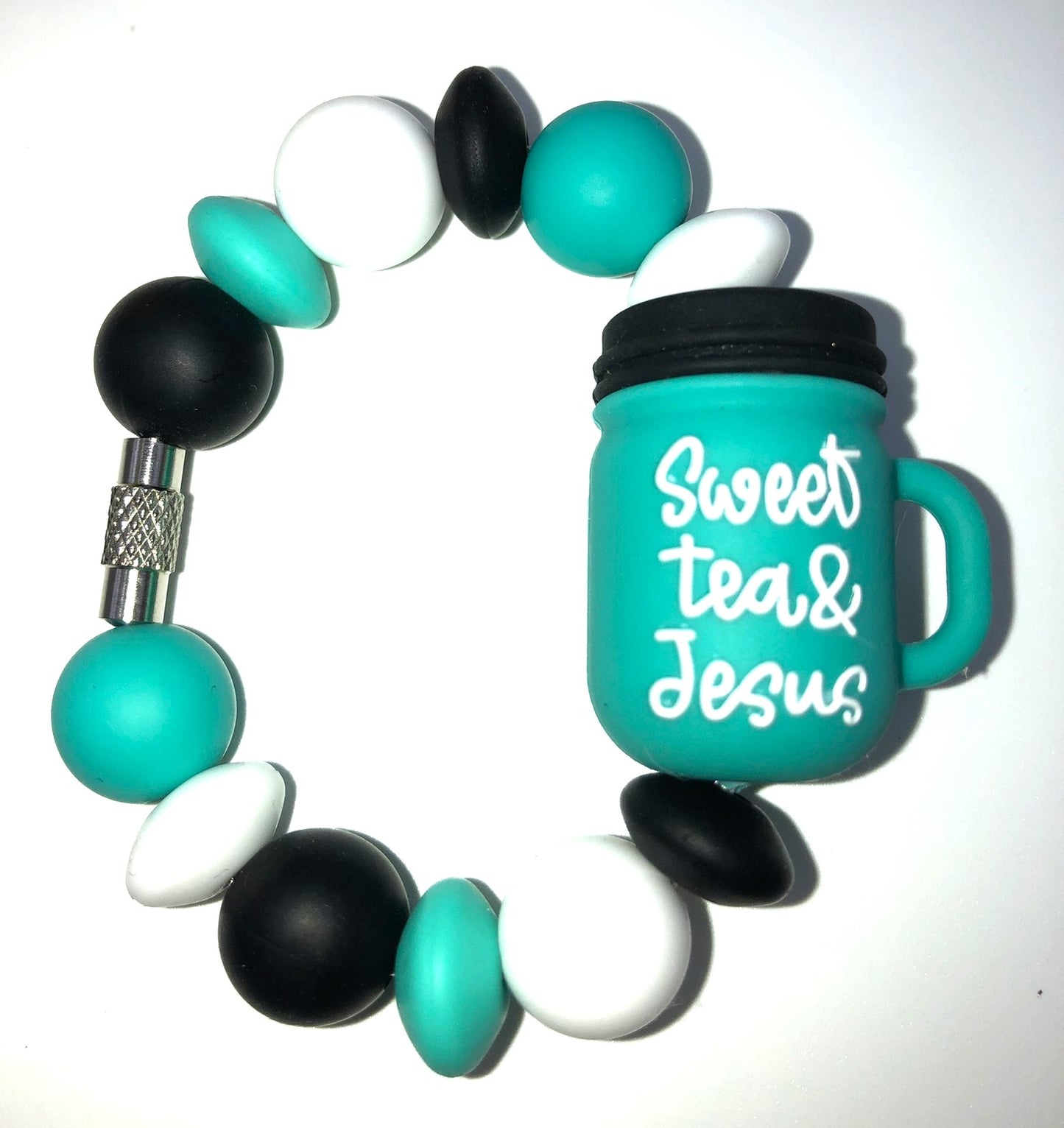 Sweet Tea & Jesus Mason Jar Stanley Tumbler Cup Handle Charm