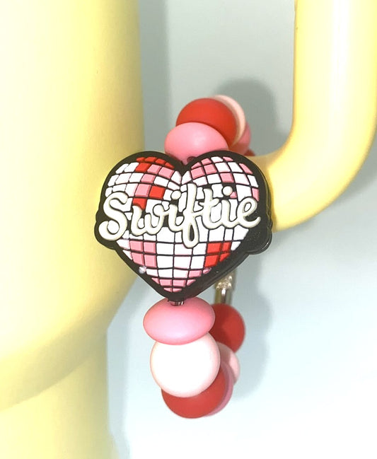Swiftie Heart Disco Ball Stanley Tumbler Cup Handle Charm