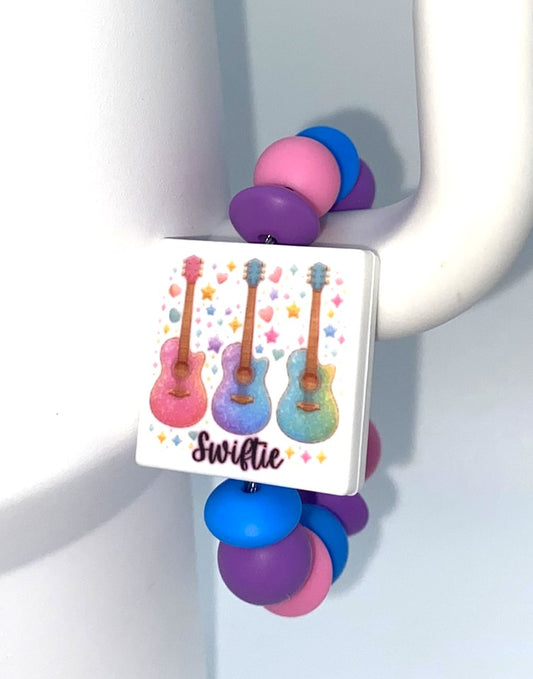 Swiftie Guitars Printed Singer Stanley Tumbler Cup Handle Charm