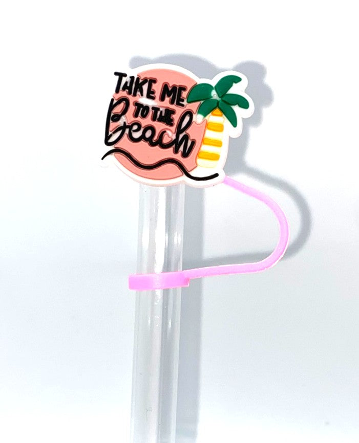 Take Me to the Beach Palm Tree Straw Topper