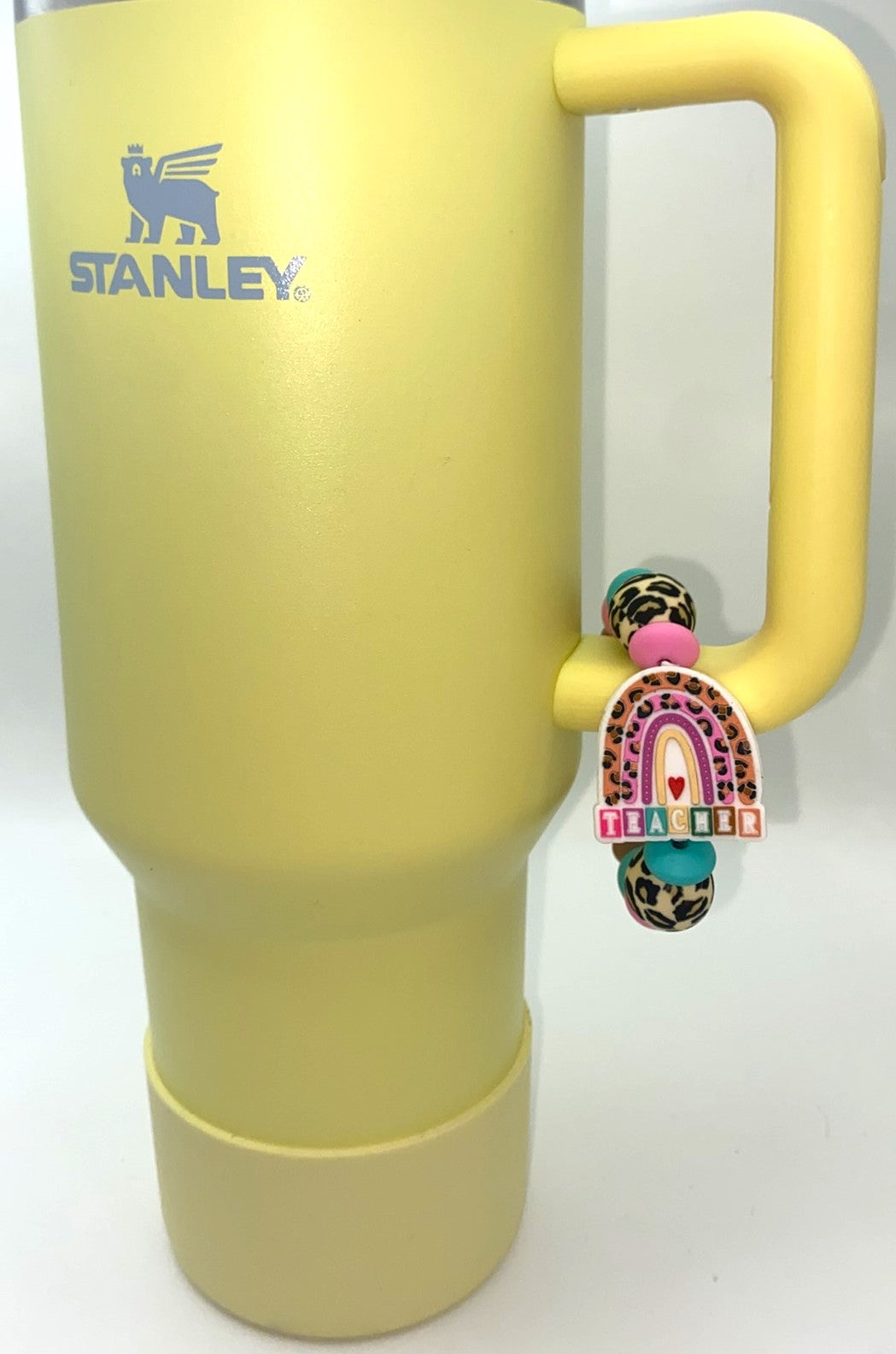 Teacher Boho Leopard Rainbow Stanley Tumbler Cup Handle Charm