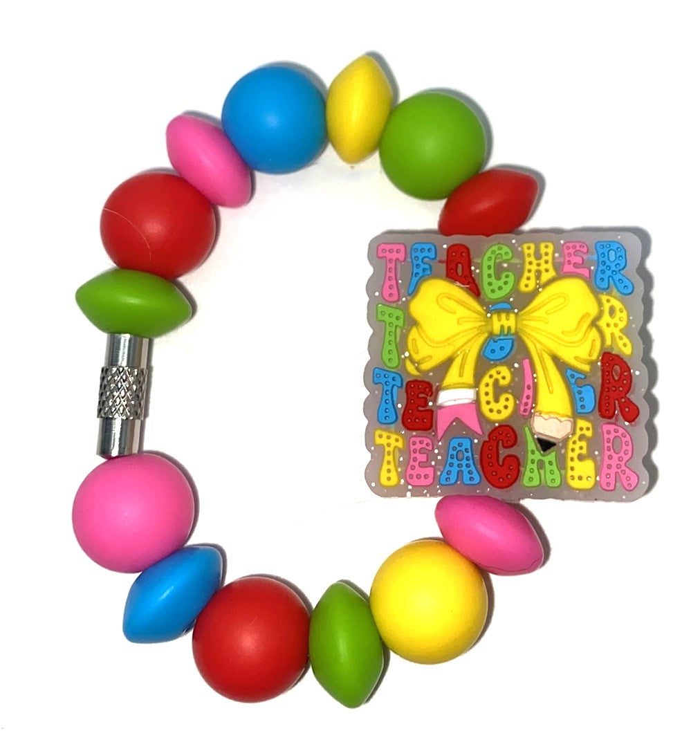 Teacher Coquette Pencil Bow Glitter Stanley Tumbler Cup Handle Charm