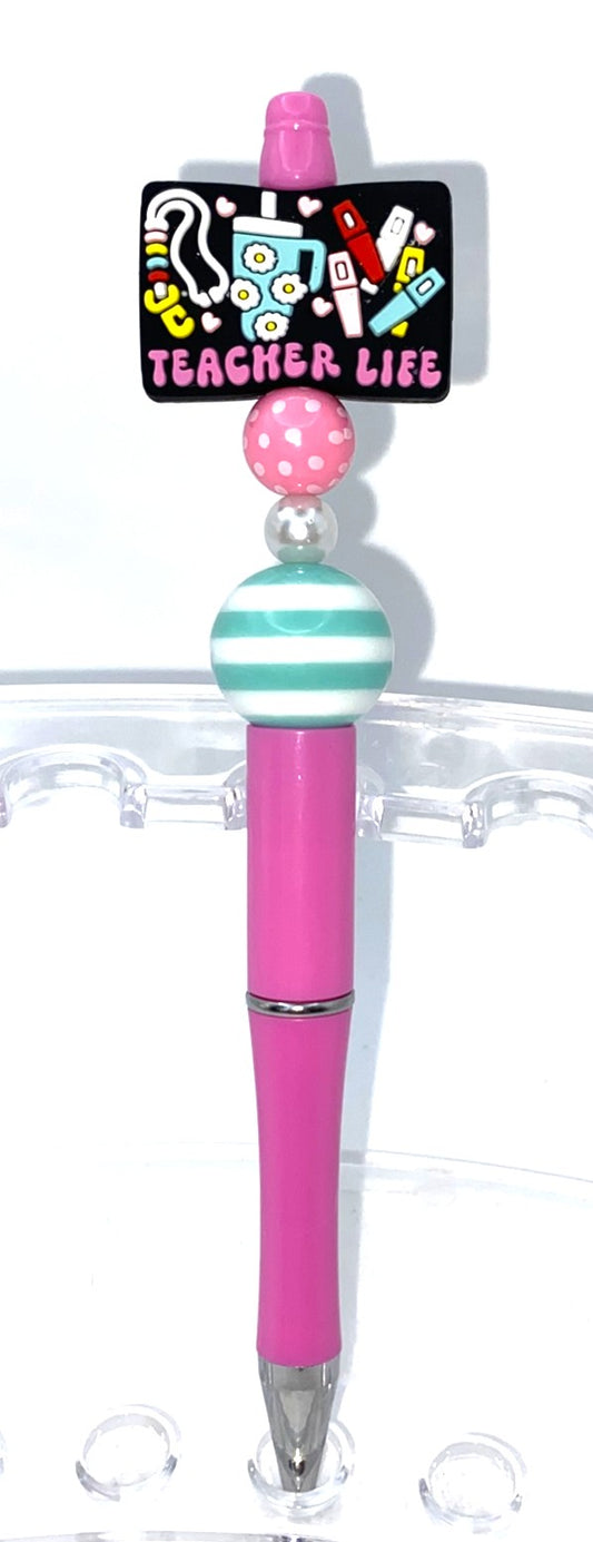 Teacher Life Lanyard Tumbler Markers Beaded Pen