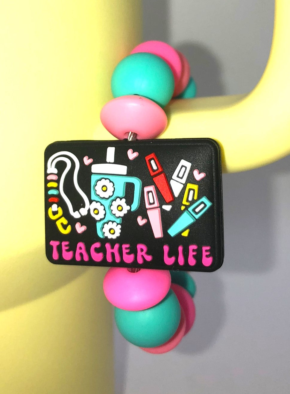 Teacher Life Lanyard Tumbler Books Stanley Tumbler Cup Handle Charm